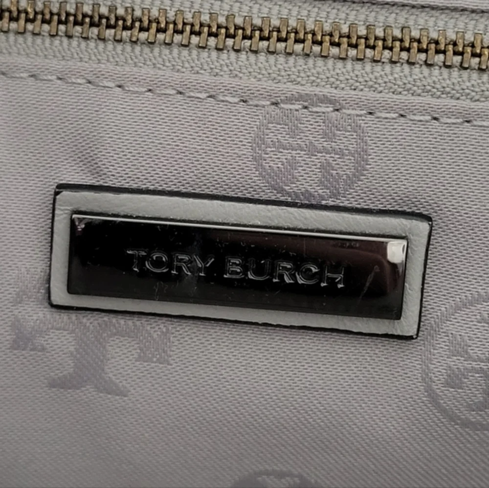 Tory Burch Alexa Quilted Slouchy Leather Tote Cement‎ Grey Gray Luxury Chevron